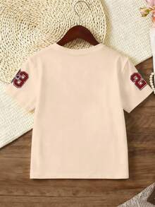 2pcs/Set Teenage Girls' 23 Slogan Print Short Sleeve T-Shirt And Cycling Shorts Set, Soft And Comfortable, Suitable For Spring/Summer, Teen Girl Outfit - Multicolor - View 6