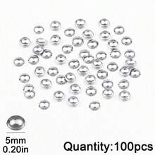 50/100/200pcs Stainless Steel Seamless Bead Caps, DIY Jewelry Making, Handmade Beading Craft Supplies - DIY - View 13