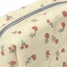 1 Peça Estojo de Lápis Floral Minimalista, Estilo Fofo e Fresco, Bolsa Cosmética de Alta Qualidade, Bolsa de Armazenamento de Papelaria de Grande Capacidade, Adequada para Estudantes - Floral - Visão 2