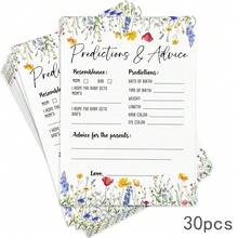 Wildflowers Theme BabyShower Game Cards Predictions & Advice Game Cards - BabyShower Funny Activity Unisex Gender Reveal Supplies - Multicolor - View 7