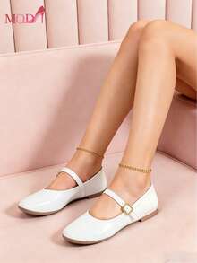 MODA Zapatos de mujer blancos con correa en el talón de estilo Mary Jane, de tacón bajo cómodo y puntera cuadrada, zapatos de tacón para graduación, tacones para baile de gala, ideales para verano, Navidad, otoño, Año Nuevo y San Valentín,Zapatos blancos puntiagudos tipo mocasín para mujer, zapatos planos casuales para oficina, zapatos multifuncionales para exteriores, zapatos Mary Jane de lujo, zapatos planos para primavera y verano - Blanco - Ver 17