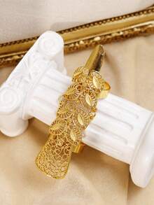 Dubai 24K Gold-Plated Adjustable Ladies' Finger Ring Fashion Africa Women's Wedding Jewelry Alloy Classic And Exaggerated Design - Yellow Gold - View 12