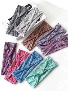 Elastic Workout Headbands Sweat-Absorbent Bandanas For Sports Yoga Running Breathable Hair Band Non-Slip Sweatband Hair Wrap For Women Men For Gym Workouts Daily Use Headscarf Stretchy Fabric Hair Accessory Fashion Accessories Travel Accessories - One Size - View 5