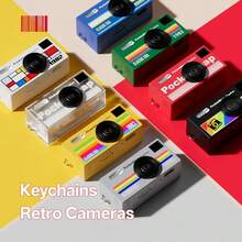 1080P Mini Keychain Camera - 0.96In HD Screen, 8Mp Retro SLR Design, 160° Wide Angle, Anti-Lost Rope , Rechargeable Portable DV Camcorder For Adult/Teens/Outdoor Tourism - Multicolor - View 2