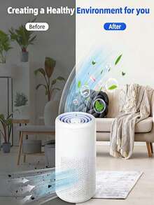 Bedroom Home Small Air Purifier Mini Air Purifier With Scent Function 360° Air Inlet HEPA Silent Pet Air Purifier Freshener Cleaner Filter Smoke Dander Hair Odor Suitable For Bedroom And Kitchen Desktop Office Apartment Single Purification No Filter White - White - View 5