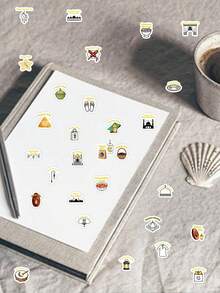 100 PCS Ramadan Stickers, Crescent Moon Mosque & Lantern Cartoon Decals, Islamic Festival Gift For Journal, Phone Case, Eid Mubarak Decor - Ramadan - View 5