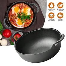 Non-Stick Cast Iron Soup Pot,Cast Iron Cookware Pot-20cm/7.8in,Cookware With Handles For Kitchen Cooking, Suitable For Indoor & Outdoor Use, Kitchen Accessories, Long Lasting Material, Camping Cookware - Màu đen có tay cầm - Xem 6