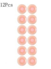 12 Pcs Women's Reusable Nipple Covers – Invisible Silicone Pasties, With/Without Travel Case, Perfect For Backless & Strapless Outfits - Multicolor - View 12