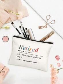 女士退休化妆包，印有“我行我素，想干嘛就干嘛”字样，“退休”主题化妆包，退休礼物袋，可重复使用，彩色图案手提袋，优雅拉链封口，适合学习、教堂礼拜、旅行、海滩等场合。可机洗，退休礼物，送给女性的退休礼物，适合节日、生日、婚礼，时尚设计，是送给女性的完美退休礼物。 - 彩色 - 查看 8