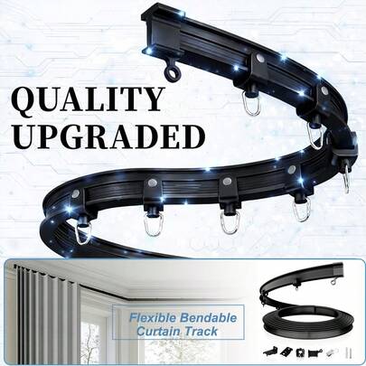 1 Set Of Easy-To-Install Flexible PVC Curtain Track, Suitable For Installing Shower Curtains, Window Curtains And Decorative Curtains. Various Styles Of Shower Curtain Tracks, Curtain/Shower Curtain Track Accessories And Curtain Rods Available. Home Bathroom Decor, Autumn Decor, Bathroom Accessories, Back To School Season