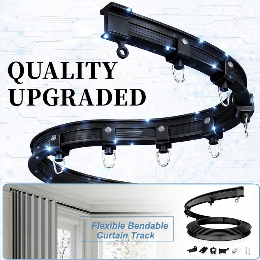 1 juego de riel flexible de PVC fácil de instalar, adecuado para instalar cortinas de ducha, cortinas de ventana y cortinas decorativas. Disponible en varios estilos de rieles para cortinas de ducha, accesorios para rieles de cortinas/cortinas de ducha y barras de cortinas. Decoración del hogar y del baño, decoración de otoño, accesorios de baño, temporada de regreso a clases