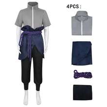 Sasuke Cosplay Kostüm Anime Charakter Rollenspiel Kostüm Zweidimensionales Anime Kostüm Kimono Komplettset Halloween - Grau - Übersicht 1
