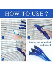 2 Reusable Window Cleaner - Easy To Use And Washable - For Blinds, Blinds, Curtains, Etc. - Removable And Washable Dust Brush, Household Crevice Wizard Air Conditioner Vent Cleaning Brush, Shutter Cleaning Tool - Multicolor - View 8