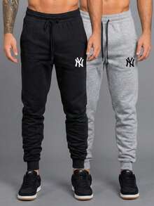 Men's Slim Fit Jogger Sweatpants With Pockets And Cuffs, Unisex, Father's Day Special Offer - Black - View 2