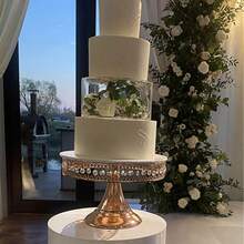 1pc Transparent Acrylic Cake Stand With Fillable Compartment, Suitable For Party, Wedding Cake Decoration, Christmas - Clear - View 4