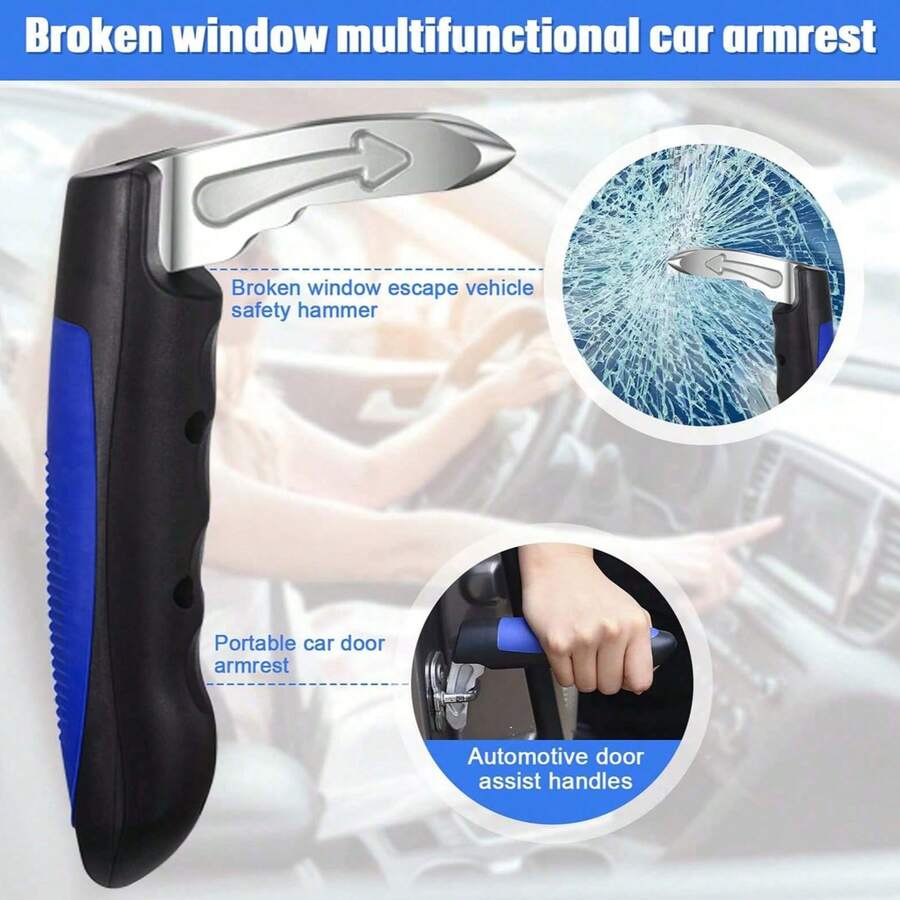 3-In-1 Aluminum Alloy Car Auxiliary Tool Set - Sturdy Portable Standing Aid, Car Armrest, Emergency Escape Tool, Suitable For Most Vehicles, Ideal For Elderly And Disabled - A - View 1