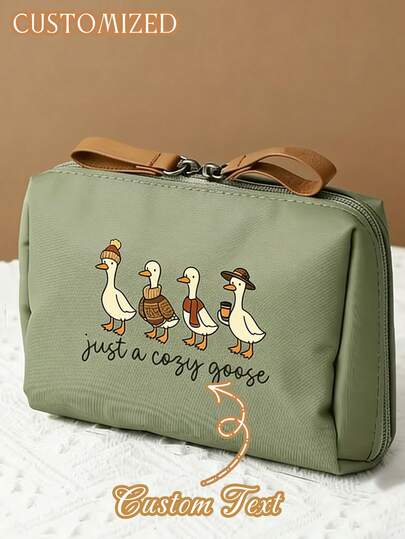 Customizable Name Lightweight Multi-Functional Storage Bag With Multiple Pockets - Compact Travel Organizer Pouch For Lipstick, Cosmetics, Electronics Accessories And Small Items