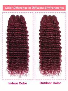 1束深波浪人发束，酒红色，99J#，未经加工的处女发，双层发片 - S99J - 查看 5