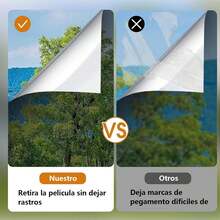 pelicula para cubrir ventana,Pelicula Ventanas Sol 50*200cm,Iene Con 3 Herramientas de Instalación,Vidrio Protector Solar Privacidad Espejo Una Dirección Anti 99% UV,Para Sala Cocina Oficina Hogar - Negro 1 pieza - Ver 3