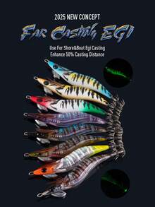 Kingdom EGI SHRIMPER Fishing Lures 2.5#/10g 3.0#/15.5g 3.5#/19.5g Squid Lure Lead Eging Lure Sinker Squid Jig Shrimp Baits Luminous Cuttlefish Bait Wobblers - Multicolor - View 2