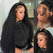 Uveous Deep Wave Lace Front Wigs Human Hair 200% Density 13x4 HD Transparent Deep Wave Frontal Wigs Human Hair With Baby Hair Natural Color Halloween Season - 自然色 - 查看 7
