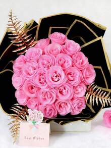 68/45/23 闪亮粉色玫瑰花束，DIY 闪亮花束，人造玫瑰花束，适合情人节、粉色房间装饰、人造花、玫瑰搭配满天星花束、仿真花、新娘捧花、订婚派对、新娘送礼会、情人节装饰、婴儿派对装饰、家居装饰、婚礼装饰、客厅装饰、桌面装饰、花园、花环、卧室装饰、春夏装饰、婚礼用品、派对用品、房间装饰配件、毕业季 - 粉色 - 查看 10