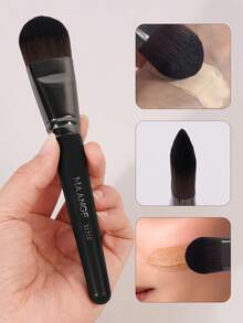MAANGE 1pc Large Makeup Foundation Brush, Made Of Soft Fibers, Portable, Suitable For Foundation, Face Mask, Blending, Can Be Used For Liquid, Cream And Powder, For Priming, Mixing And Facial Application, Suitable For Home Or Travel Use, Gift For Women And Girls - Black - View 5