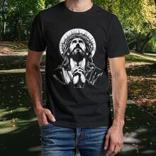 Camiseta Preta Estampa Jesus Unissex- Fé Estilo E Conforto - Preto - Visão 4
