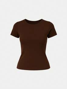 Kit Of 3 Women's Basic Blouses In Spandex - 海軍藍,棕色和黑色 - 查看 2