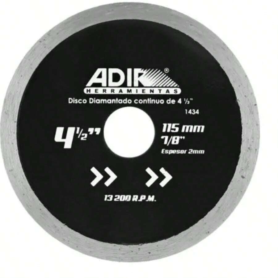 Disco Diamantado Continuo 4-1/2" 1434 Adir | Accesorio para Corte de Cerámica y Azulejo - Negro - Ver 1