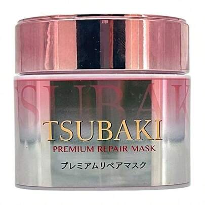 Shiseido 椿花高级修护面膜（粉色山茶花）180克，蛋白质修护，谷氨酸修护，蜂王浆保湿，山茶花精油保持光泽