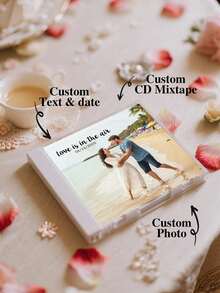 1张定制照片混音CD - 最多可刻录5张个性化照片和歌曲，高光泽封面设计，母亲节、父亲节、情人节、毕业典礼、周年纪念日、生日、情侣、挚友、90年代怀旧爱好者、圣诞节的独特礼物，可在所有CD/DVD光驱中播放，送给他的礼物，送给她的礼物 - 款式3 - 查看 8