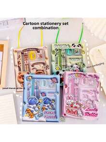 1 Set Creative Stationery Set, Portable 6pcs Stationery Set, Suitable As Gift, 3D Pattern, New Year Pencil Writing Tools - Multicolor - View 6