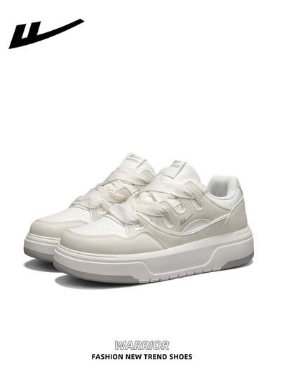  1 Pair WARRIOR Men's Thick Sole Lace-Up Soft Bottom Casual Shoes, Low-Top Outdoor Flat Shoes, Summer Commuter Shoes, Round Toe Low Heel Non-Slip Solid Color Elegant Soft Bottom Hiking Suitable For Students Graduation Photos Flat Shoes Men Low-Top Leather Skateboard Shoes