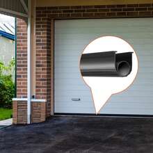 Garage Door Seals Bottom Rubber  U Shape +O Ring Garage Door Weather Stripping  Universal Weatherproof Threshold Buffering Sealing Rubber   5 16 Inch T-Ends And 3 3 4 Inch Width (10 Ft  Black) - Một cỡ - Xem 1