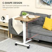 Height-Adjustable Sit-Stand Desk With Casters - Save Laptop Desk, Natural White, 70-110 Cm, Up To 70 Kg
