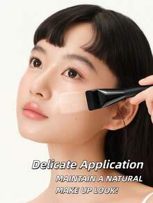 OEIEZ Professional Korean-Style Liquid Foundation Brush, Flat & Soft Bristles, Suitable For Liquid Foundation And Cream Makeup, Achieve Seamless Application (Black) - Black - View 11