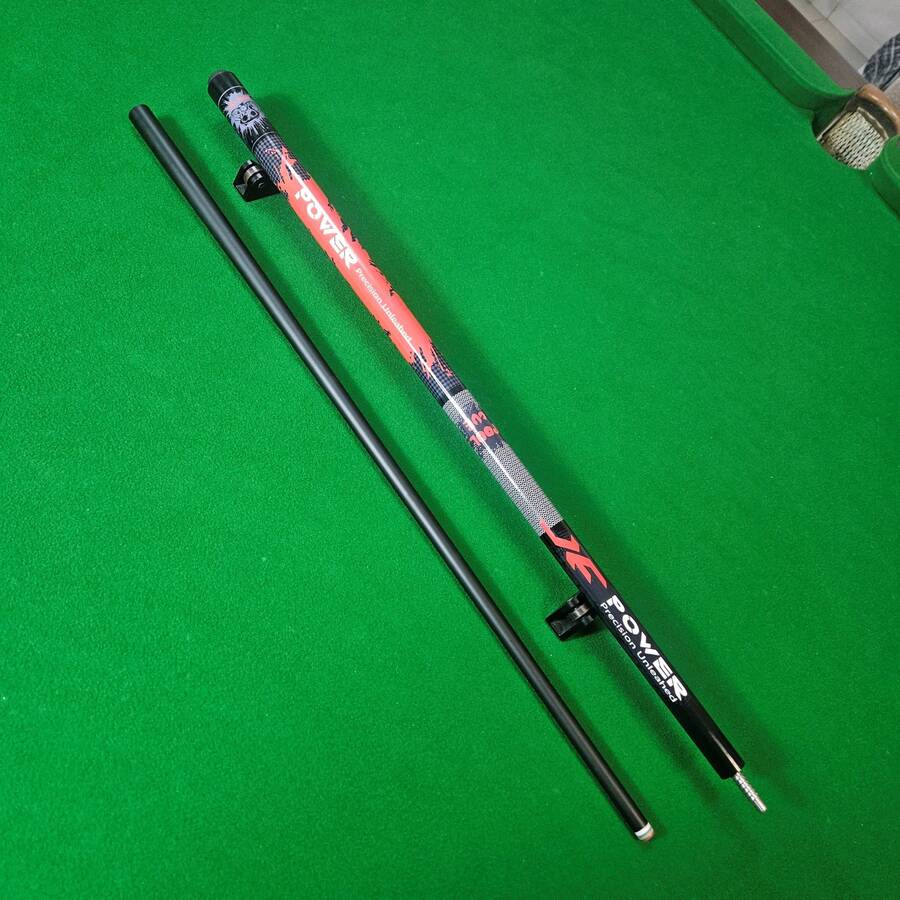 1pc 57-Inch Professional Carbon Fiber Pool Cue - Cool Graffiti Pattern, 13mm Tip, Stainless Steel Quick Release, Chinese-American Pool Cue - 1/2 Piece Design, 146cm Length, 19oz Weight - Holiday Gift For Matches, Home And Bar Use - Black - View 1