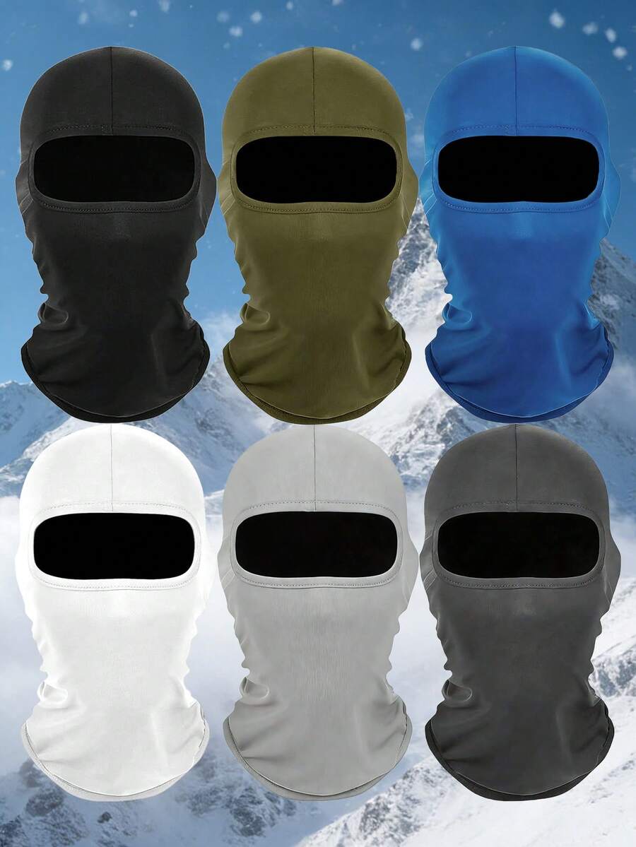 1pc/Set Unisex Solid Color Balaclava Ski Mask, Breathable Quick-Dry Sun Protection Face & Neck Cover, Suitable For Summer Outdoor Activities - Multicolor - View 1