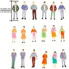 1/10pcs ABS Plastic Colorful 1:50/30 Scale Miniature Figures, 1.43/2.36in Model For Train/Landscape/Architecture/Museum DIY Scene Making Collection, Used For Diorama Kits, Diorama Display, Easy To Store, Plastic (Style And Color Random) - Multicolor - View 6