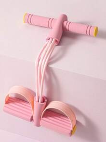 1 Stück Widerstandsband mit Fußpedal, multifunktionales Yoga Sit-Up Assistenzseil, geeignet für Männer und Frauen, Pedal Spannungstrainer Fitness, multifunktionales Heimtrainingsgerät, Yoga Bauchmuskel Widerstandsband, Spannungsseil. Verwendet für Beinstreckung, Sit-Up Unterstützung, Frauen Yoga Pedal Widerstandsband Schulteröffnung. - Pink - Übersicht 1