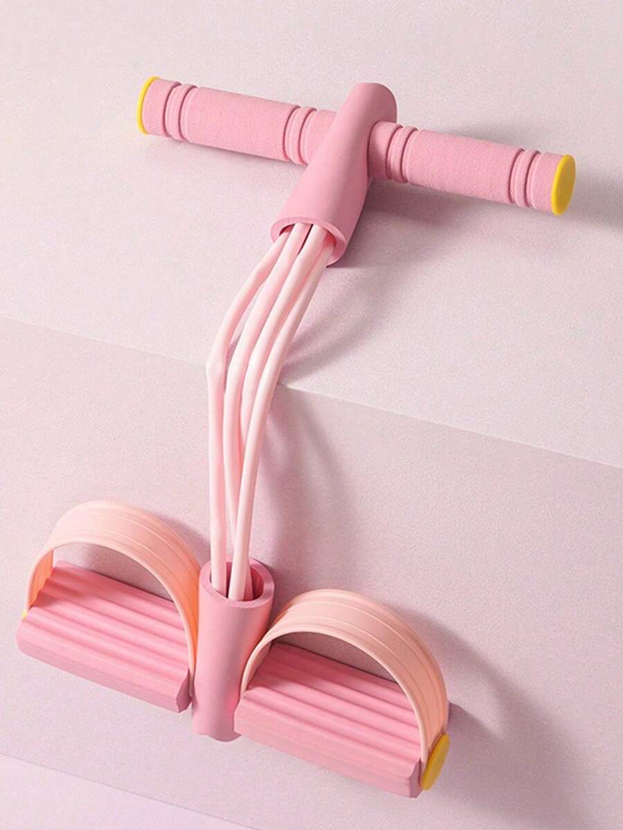 1 Stück Widerstandsband mit Fußpedal, multifunktionales Yoga Sit-Up Assistenzseil, geeignet für Männer und Frauen, Pedal Spannungstrainer Fitness, multifunktionales Heimtrainingsgerät, Yoga Bauchmuskel Widerstandsband, Spannungsseil. Verwendet für Beinstreckung, Sit-Up Unterstützung, Frauen Yoga Pedal Widerstandsband Schulteröffnung. - Pink - Übersicht 1