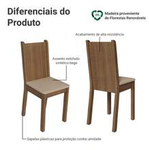 Kit De 4 Sillas De Comedor Madesa 4290 MB - Beis - Ver 5