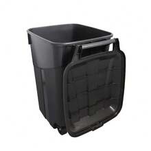 Spacious 45 Gallon Wheeled Heavy Duty Plastic Garbage Can With Attached Lid - Durable Home Garage Yard Outdoor Storage Solution - 1 - View 9