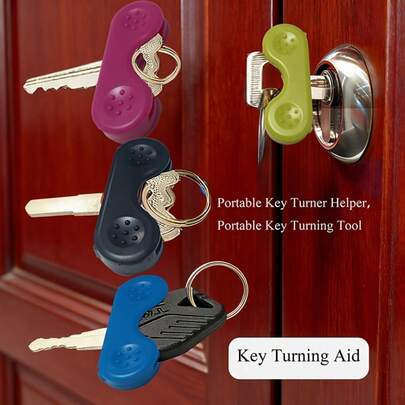 Ergonomic Easy-Grip Rotating Keychain In Bright Color Combination, Smooth 360° Rotation For Arthritis And Other Hand Conditions, Lightweight Yet With Non-Slip Handle, Premium Metal Core And Bright Poly Resin Finish, Ideal For Keys, Bags, Lanyards, And Travel Essentials, Perfect Spring Gift Idea For Wellness, Everyday Convenience, Fashionable Accessory For Active Lifestyles, Thoughtful Gift For Family And Friends