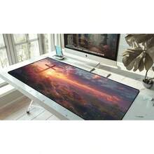 Sunset Cross Desk Mat: Religious Christian Mouse Pad - Size - View 2