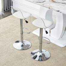 Two-Part Adjustable Beam Chair: Transparent Backrest + Silver Metal Legs, Height Adjustable From 82 To 104 Cm, 360° Swivel. - Silver - View 8