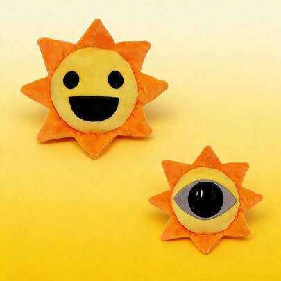 Reversible Sun Plush Toy, Double-Sided Flip Happy Face & One-Eye Stuffed Animal, Soft Plush Stress Relief Toy For Kids, Cute Sunflower Plushie Birthday Gift For Boys Girls