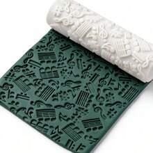 1个音符图案聚合物粘土纹理滚筒，聚合物粘土耳环制作滚筒 - 非常适合制作聚合物粘土纹理片 - GL279 - 查看 2