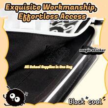 Large Capacity Pencil Case With Detachable Coin Purse - Kawaii Black Cat & Carbon Buddy Cartoon Design,Office & Daily Use - Wallet Pencil Case - View 6